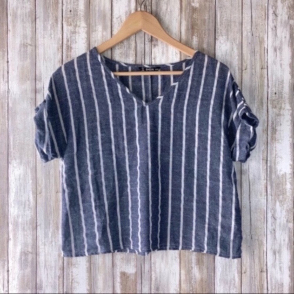 Shein Blue Striped Blouse
